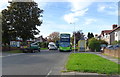Bus stop and shelter on Teehey Lane, Bebington in CH63 8LG