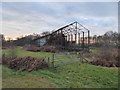 Old derelict peat processing plant at Fenn's Moss in SY13 2LB