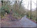 Llwybr yn gadael heol / Path exits the road in SA10 8TB