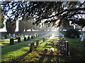 A sunny winter's morning in Blunsdon Cemetery in SN26 7DG