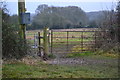 Field gate on path south of Whiteparish in SP5 2RU