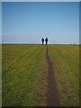 Walkers on a field path in NG22 0JZ