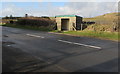 Stone bus shelter alongside the A4109, Pantyffordd in SA10 9BU