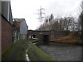 Walsall Canal approaching Brickhouse Lane Bridge, Great Bridge in DY4 7NQ