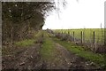 Farm track at the boundary of the chalk pit in PE31 6DH