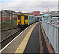 Cardiff Central train at Merthyr Tydfil railway station in CF47 0LR