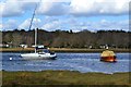 Moored boats on Beaulieu River in SO42 7YF