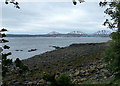 Rocky shoreline near Downing Point in KY11 9UE
