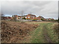 Footpath and houses on Padstow Close in NG18 4NN