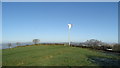 Wind turbine & hill top at Greenway Hall near Baddeley Edge in ST2 7JY