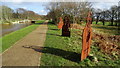 Sculptures on Bridgewater Canal, west of Worsley in M28 2GU