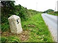 Old Milestone by the A30, east of Trevorgans Cross in TR19 6EJ