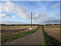 Private road to Metheringham Barff Farm in Blankney