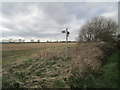 Junction of paths, Metheringham Barff in Metheringham Rural Ward