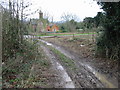 Muddy end to the footpath in CT3 1PL