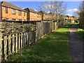 Wattle fence on the path to Westcroft centre in MK4 4BY