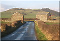 Barns at lane junction west of Millom in LA18 5LL