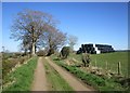 Farm track and wrapped bales in ML10 6GL