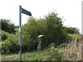Public Footpath Sign and old Stone Gatepost near South Wellfield in NE27 0UE