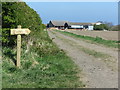 Public Footpath Sign, Hartley West Farm, Holywell in NE26 4RN