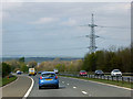 Powerlines crossing the A1(M) near to Cornforth in DL17 9PD
