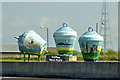 Painted Buoys at the Exit to the Tyne Tunnel in NE28 0PB