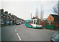 Bus at south end of Anglesey Road, Burton upon Trent in DE15 9LP