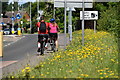 Cyclists on Rushey Way, Lower Earley in RG6 3XR