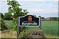 Burghwallis village sign on Burghwallis Lane in DN6 9JX