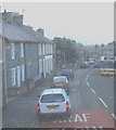 Road congestion in the centre of Garndolbenmaen in LL51 9SJ