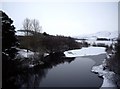 Wintry River Spey from Laggan Bridge in PH20 1AN