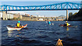 Paddling under the Queen Elizabeth II bridge on the Tyne in NE8 2EY