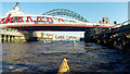 Paddling under the swing bridge, Port of Tyne in NE8 3JL