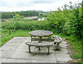 Picnic table in the Scout Dyke Reservoir car park, Penistone in S36 7BW