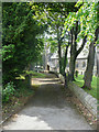 Path into St John's churchyard, Hoyland Swaine in S36 7JJ