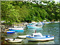 Small boats moored at Sunny Corner in TR1 1UE