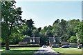Brettenham: Two mid c19th lodges at the entrance to Old Buckenham Hall School in Brettenham
