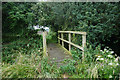 Footbridge off Rudding Lane near Saltmarshe Grange in DN14 7XF