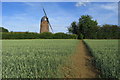 Upper Dean windmill and path into the village in Dean and Shelton