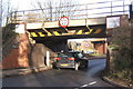 Low railway bridge, B1078 at Needham Market in IP6 8NW