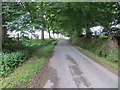Minor road leading to Hawthorn Cottage in PH10 6QS