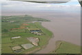 River Yeo into Bristol Channel: aerial 2020 in BS22 7YS