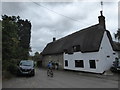 Cyclist leaving Little Coxwell in Little Coxwell