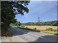 Power lines and the Teign Valley road, looking north in TQ13 0NZ