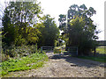 Gated farm track by Dengie Cemetery in CM0 7UJ