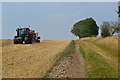 Approaching tractor on Marleycombe Hill in SP5 5AY