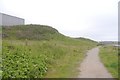 Coast path passing Peterhead power station in AB42 3AL