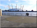 View across Prime Meridian and River Thames towards Millennium Dome in E14 0BB