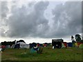 Clouds gather over Crackley Wood Protection Camp in CV8 2JU