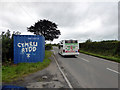 Cymru Rydd (Free Wales) and a Bwcabus (Book a bus) in SA44 4RN
